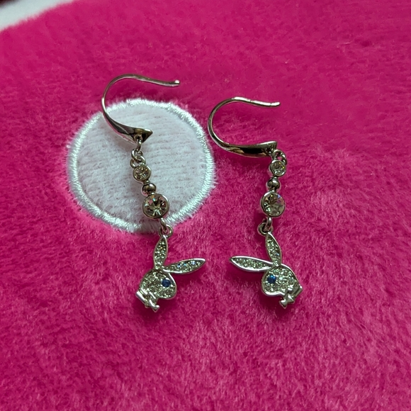Playboy Silver Rabbit Earrings - Picture 2 of 2